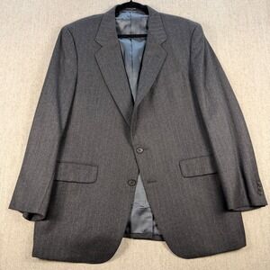 Brookcraft Blazer Men 44R Gray Pinstripe 100% Wool 2-Button Sport Coat Blazer